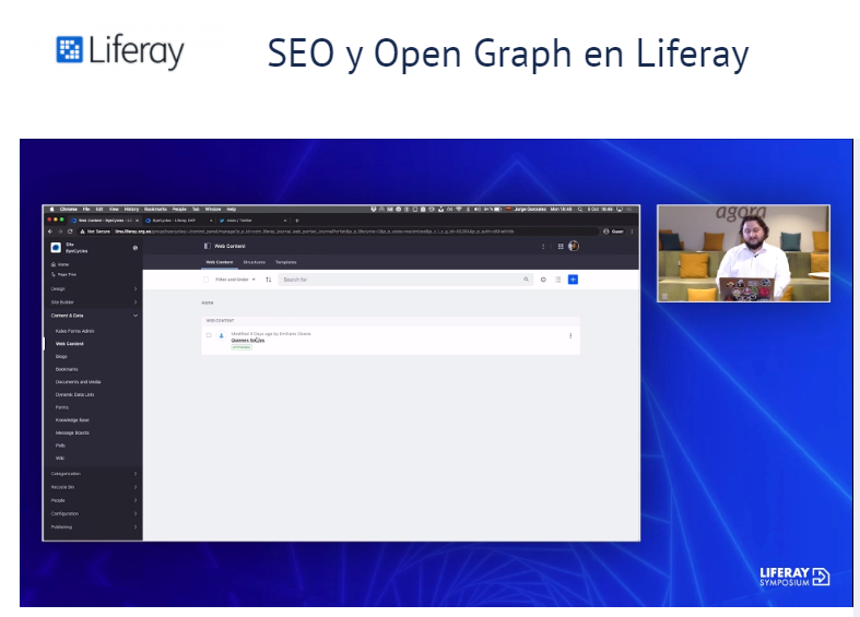 OpenExpoEurope's tweet photo. 📢📢Ya estamos en el #LRESP2020
Ahora en la conferencia "SEO y Open Graph en Liferay" con @emi_cicero y Jorge González de @Liferay_es
Una experiencia 100% recomendable 🚀🚀
¡Recordad pasaros por los stands de @everis @GrupoVASS @SopraSteria_ES @minsaitbyindra @zylknet! 🔝🔝 https://t.co/Yr5lgCArq8