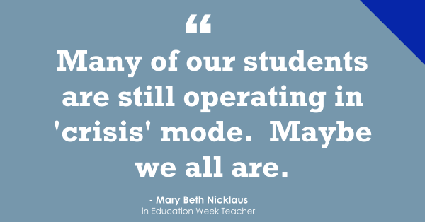 "What Is &amp; Isn't Working for Teachers &amp; Students This Year" is NEW Ed Week post with <a href="/MBethNicklaus/">Mary Beth Nicklaus</a> blogs.edweek.org/teachers/class…