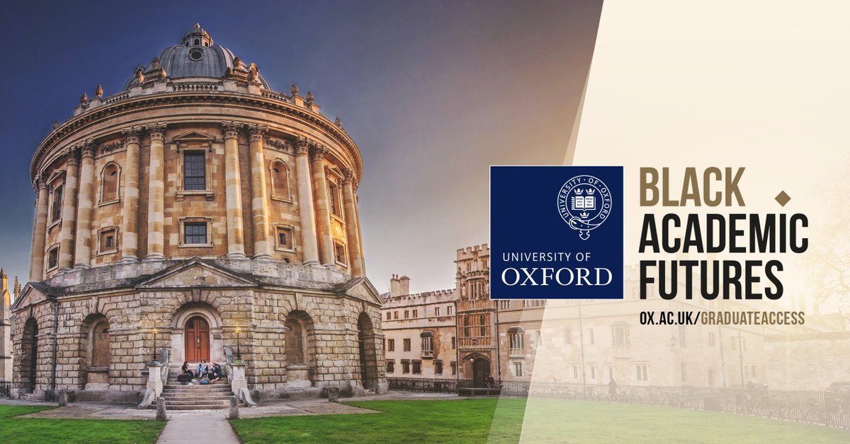 Introducing #BlackAcademicFutures, a major new scholarship scheme for UK Black and Mixed-Black students applying for DPhil/PhD at Oxford. Find out more about the awards and how to apply: https://t.co/DiaDmas3T7 https://t.co/gwhm6jDaps