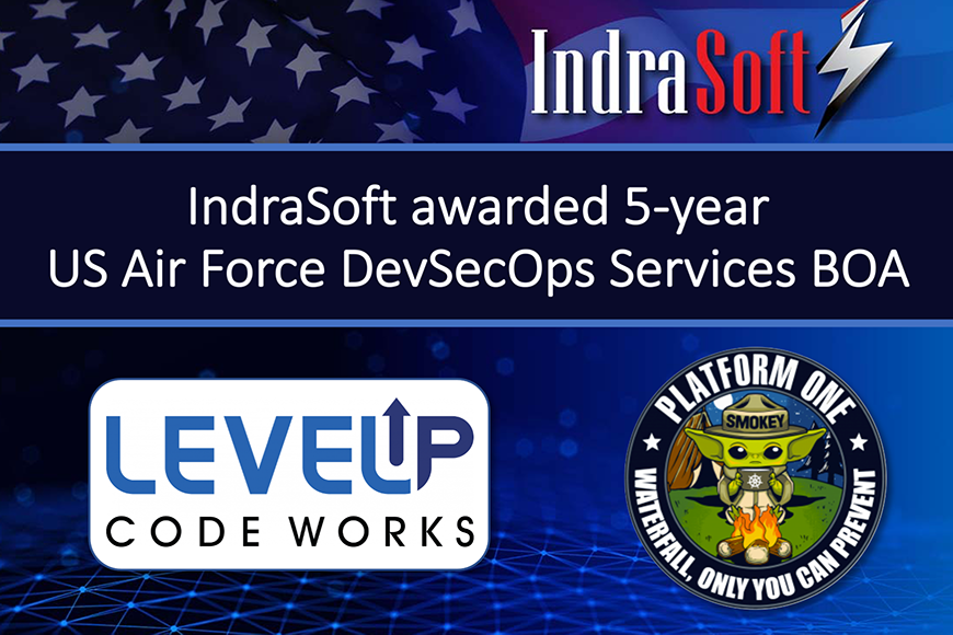 IndraSoft's tweet photo. IndraSoft is proud to announce that it has been awarded a 5-year (BOA) for DevSecOps Services to support the Air Force Life Cycle Management Center Cryptologic and Cyber Systems Division’s LevelUP Platform One program, and potentially DoD-wide. Read More. https://t.co/QqSs4SvOO3 https://t.co/AKX6PQTXJe