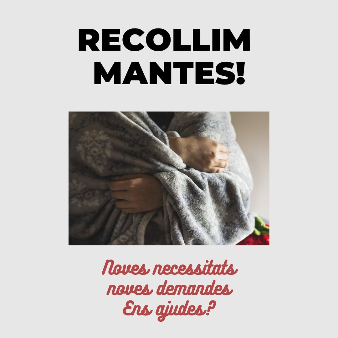 📣NOVA DEMANDA📣
Recollim mantes per fer front el fred intens que arriba durant aquesta època de l'any.

Tens mantes que ja no fas servir? Pots portar-ne a la propera recollida o col.laborar amb una donació econòmica, necessitem tot el suport!

#LaXarxa