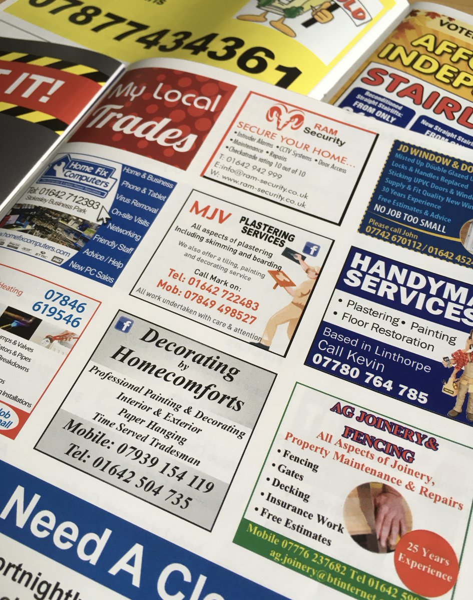 We feature #ads of all sizes within our magazine.

Take a look at our recent #Middlesbrough issue - an advert doesn't have to be full page!

Some great #Local businesses here - including Computer Repair and Handyman Services...... 

* If you see your ad - tag your business!