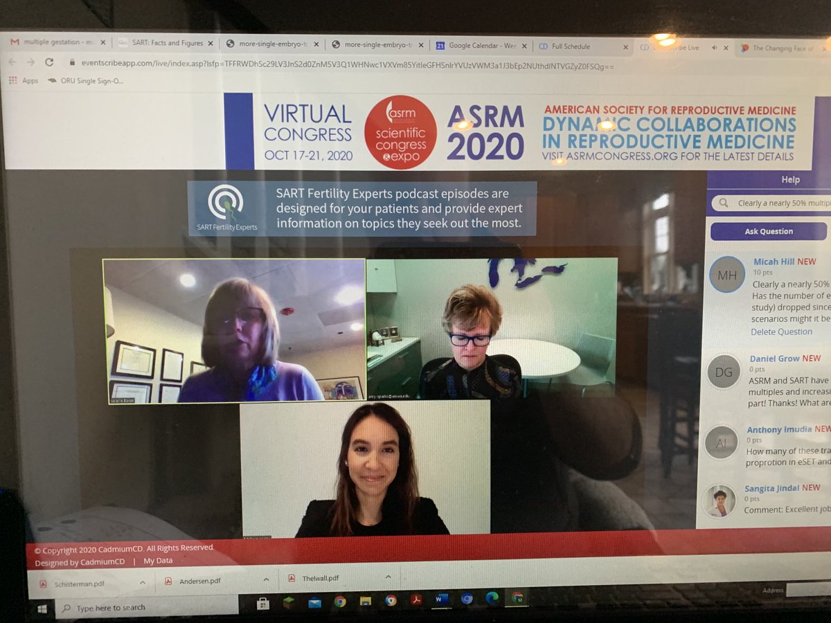 Another important abstract in the IVF Outcomes Predictors session!  Simple bottom line: don’t transfer two euploid embryos, except in extreme clinical scenarios. It leads to a 50 percent multiple rate!  #SET #ASRM2020 #StartWithSART
