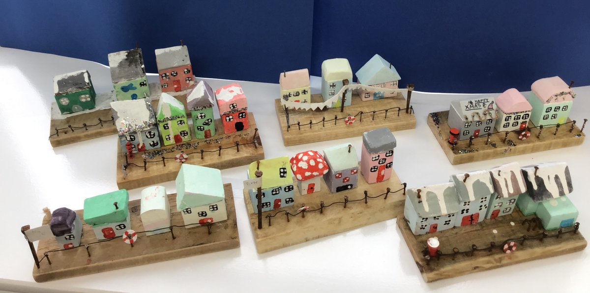 In their Design lessons, #THSchY6 have been making street scenes using scrap wood. They thought about the kinds of things that can be made using wood destined for the rubbish bin. Some created coastal village scenes whilst others started their Christmas decorations early!