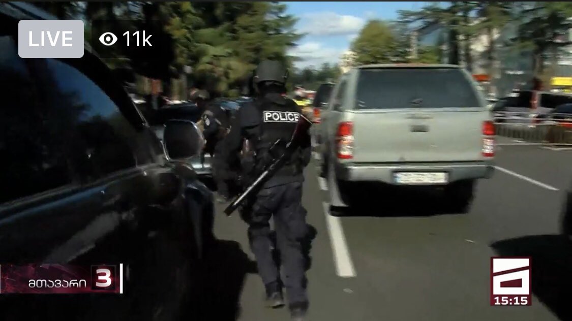 visionergeo's tweet photo. #BREAKING Armed man holding hostages at Bank of #Georgia in #Zugdidi. Police and special forces are mobilized on the spot. https://t.co/UW3LuaFboz