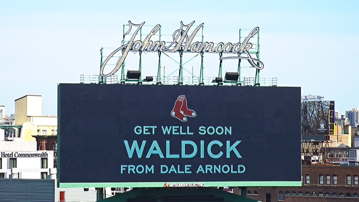 When I purchased my Wallach cardboard cutout for the monster this season, they asked if I’d like to put a message on the Jumbotron . I received a pic of it yesterday.