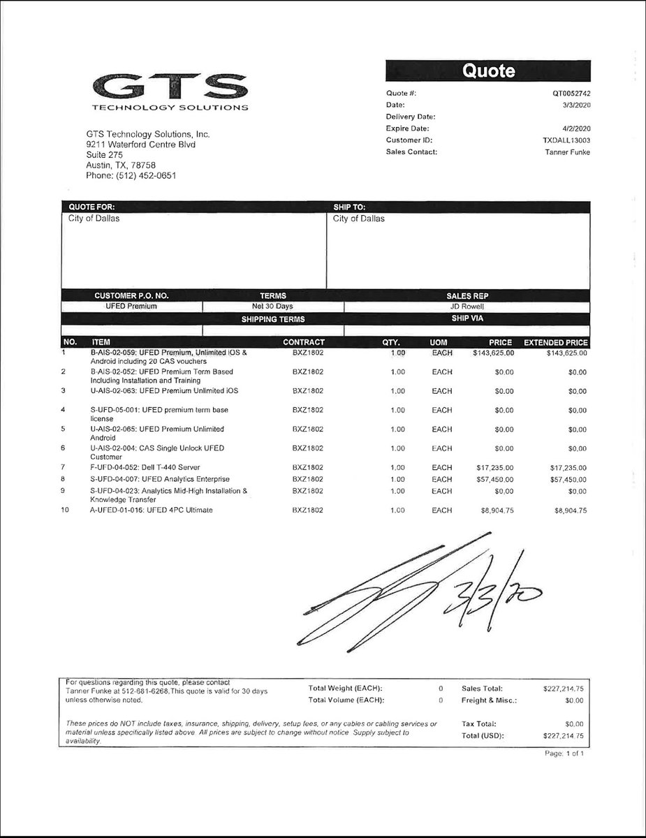 The tools also aren't cheap. They go for roughly $9,000 to $18,000 each, plus up to $15,000 more in annual fees, according to invoices.There are also now premium tools that can crack into newer phones but cost much more. Here's a March invoice from Dallas for $227,000.