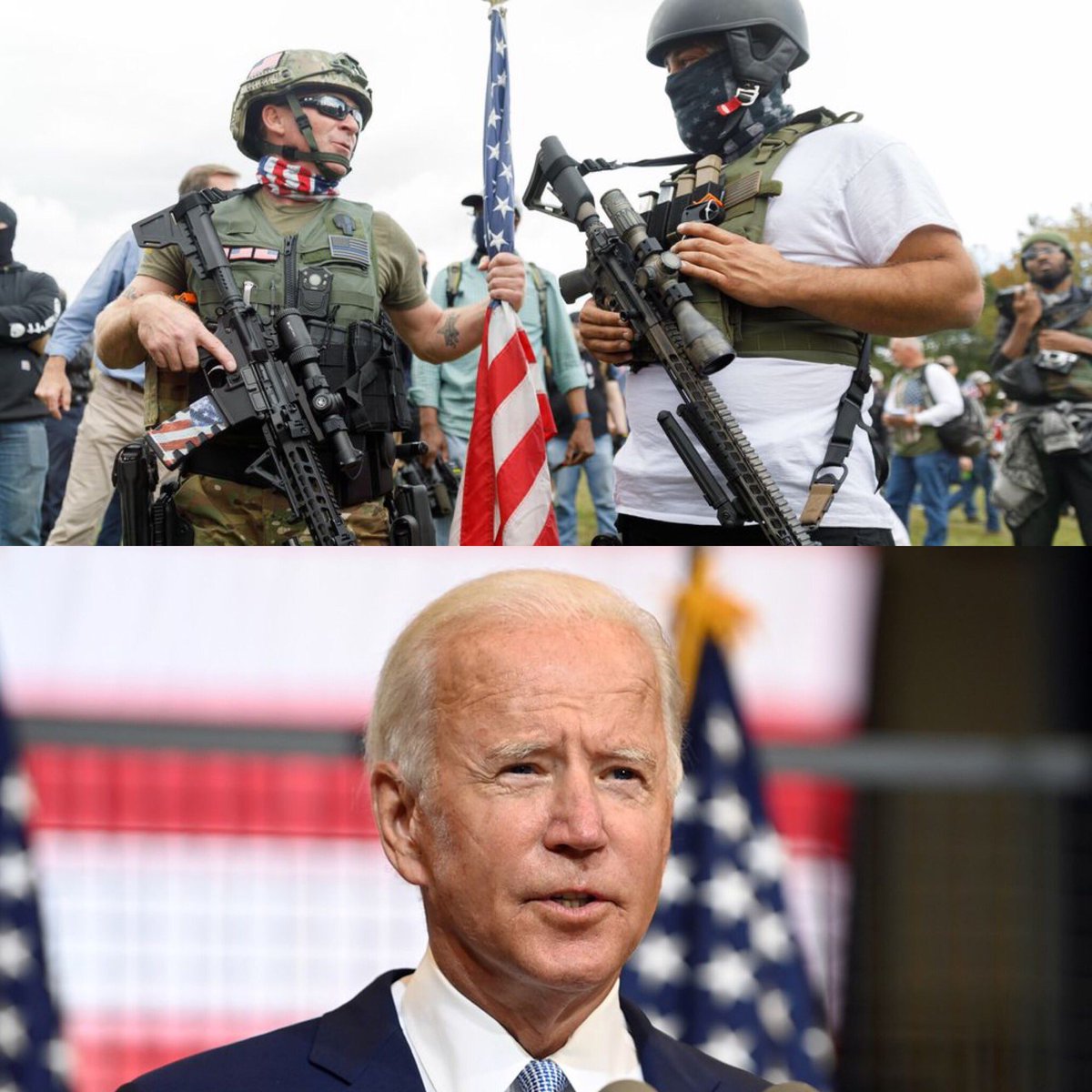 #JoeBiden aurait été vu hier dans les rues de #Washington en compagnie d’un des leaders du groupuscule de suprémacistes blancs les #ProudBoys, selon le #Times.