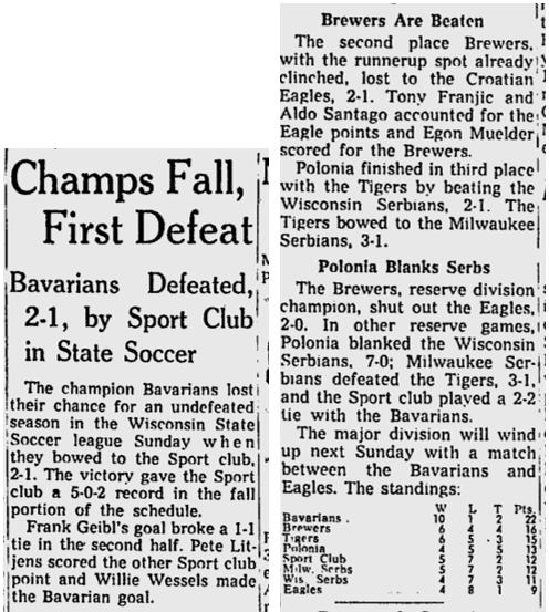 On this date in 1962, <a href="/MSC_Majors/">Milwaukee Sport Club Majors</a> ended the <a href="/BavarianSC_Mens/">Bavarian United Men's Team</a> hopes for an undefeated season