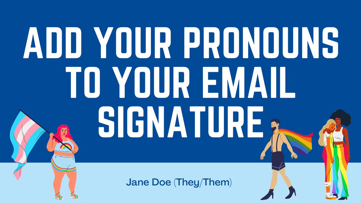 ElhtInclusion's tweet photo. One of the simple things you can do to share your Pronouns is pop them in your email signature
#PronounDay #PronounDayNHS https://t.co/70Qjq5WCVP