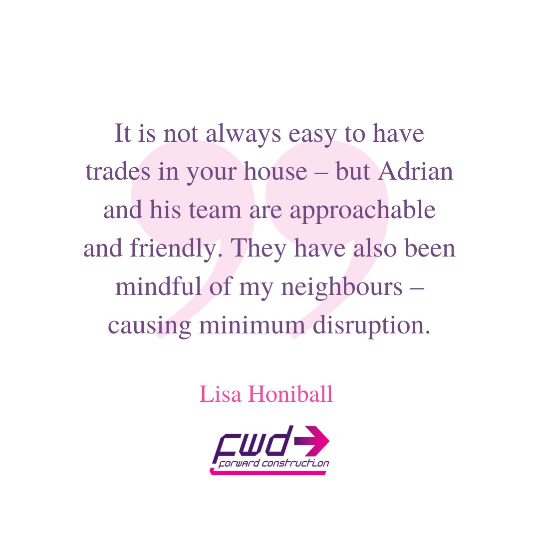 FWDconstruction's tweet photo. We understand that having construction work being done on your home can be a pain and sometimes a little stressful, so we ensure that there is a smooth running throughout the whole process.
#fwdconstruction #builderskent #testimonial https://t.co/xA2dekS6qZ