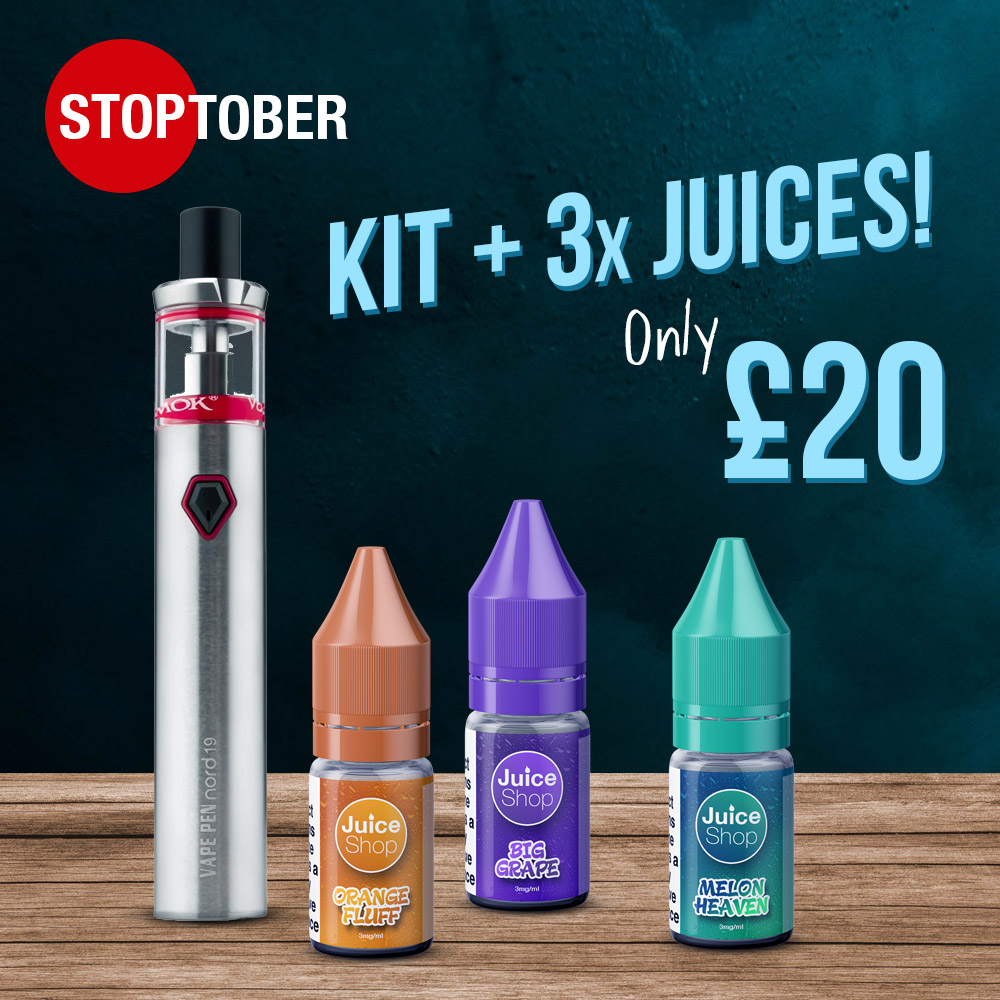 ⛔️ We're nearly at the end of another successful Stoptober. Don't miss out on our amazing vape deals available in store or online. Only 1 week left!

🛒 Visit juiceshop.co.uk and save money!

#stoptober #vapenation #ukvapers #vapesale #handcheck #vapemodels #sale #smok