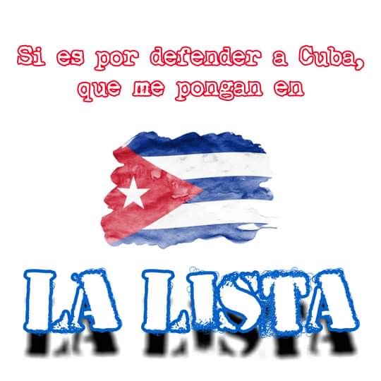 dalyla_II's tweet photo. @Ivettelvarez5 @FrankDCub @TamaraGuerraCu @orlandoQva @CamilxCuba @LolaVid @VickydeArma @Reylope13 @Guerrerotony161 @GHNordelo5 @AlinaRubio8 @gerodpinar @MartinezArreaza @CamiloTR85 @GonzalezKamila @YanetDCuba2020 @ana_alicia_m3 #QueMePonganEnLaLista si es x defender a mi #Cuba 🇨🇺,a mi Revolución,porque #YoSigoAMiPresidente,x alzar bien fuerte mi voz contra el #BloqueoEEUU,x votar contra #TrumpLoco y el demente asalariado de #TotaLoca;pues que me pongan!!! Uyyy creo q voy a estar en muchas LISTAS 🤔😏 https://t.co/ycg6vo76gx