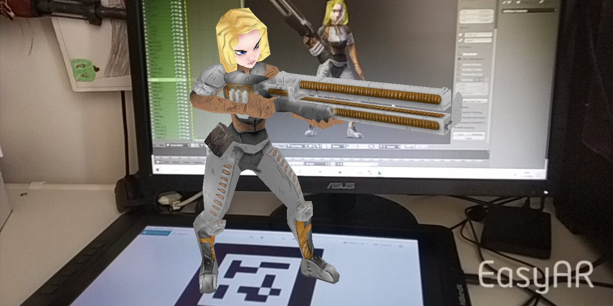 LGamedev's tweet photo. #easyAR #Blender3d #unity3d #UnfallenPrototype #gamedev #AugmentedReality https://t.co/dgy3pCmSh7