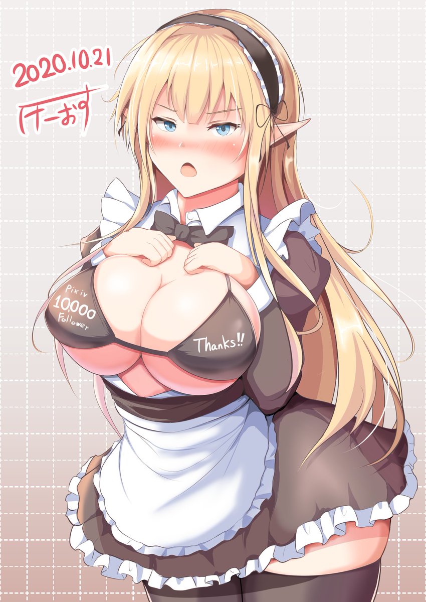 Pixivフォロワー様がついに10000人超えてました～いつも閲覧していただきありがとうございます!!
記念にスティーリアちゃんの水着おっぱいでお祝い! 