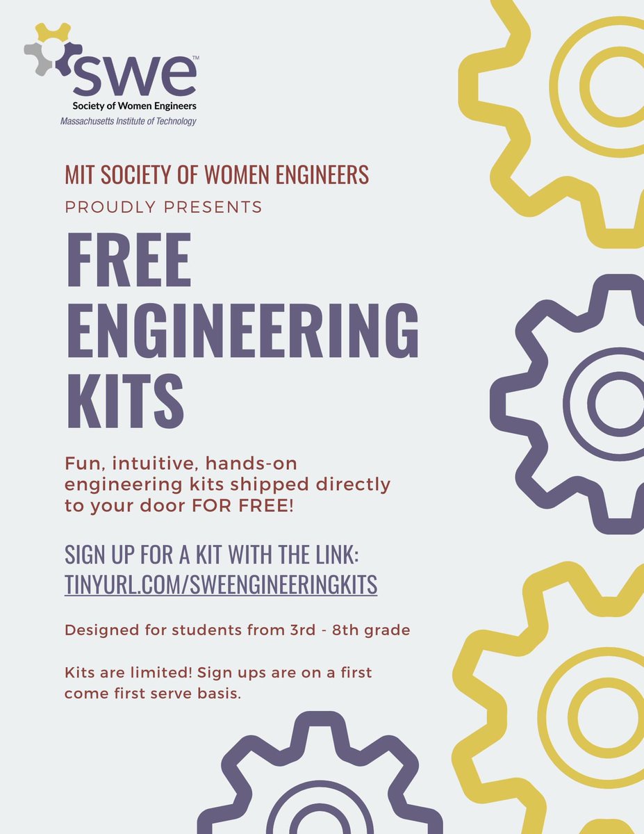 Elizabeth Milewski (@bethk82) on Twitter photo <a href="/BostonSchools/">BostonPublicSchools</a> MITs Society of Women Engineers is giving out free engineering kits to kids in grades 3-8! #MassSTEMWeek <a href="/BostonSchools/">BostonPublicSchools</a> MITs Society of Women Engineers is giving out free engineering kits to kids in grades 3-8! #MassSTEMWeek