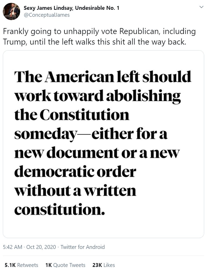 I'll end on this: entire rags are founded to wage war against this bogeyman caricature (eg quillette, also funded by billionaires), and people make lucrative grift careers off battling these mythical foes (eg jordan peterson). and what lies at the end of it? support the fascist!