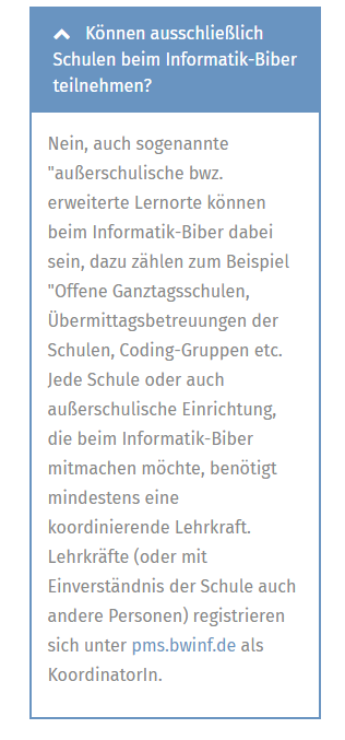 _BWINF's tweet image. Danke für den Hinweis, @eScienceHamburg! Wir möchten aber nochmal darauf hinweisen, dass nicht ausschließlich Schulen den #Informatikbiber veranstalten können - das geht auch in #coderdojos, #hackspaces und ähnliche Coding Gruppen. Mehr In unserer #FAQ bit.ly/31sXYzb