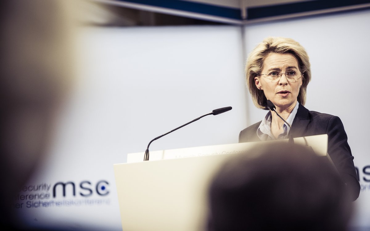 MunSecConf's tweet photo. At #MSC2014, then-German President Gauck, Foreign Minister Steinmeier, and Defense Minister @vonderleyen demanded more German engagement in world affairs, a call later known as the “Munich consensus.” Where are we at today? A Thread. (1/11) #Zeitenwende https://t.co/GbWTRUquUx