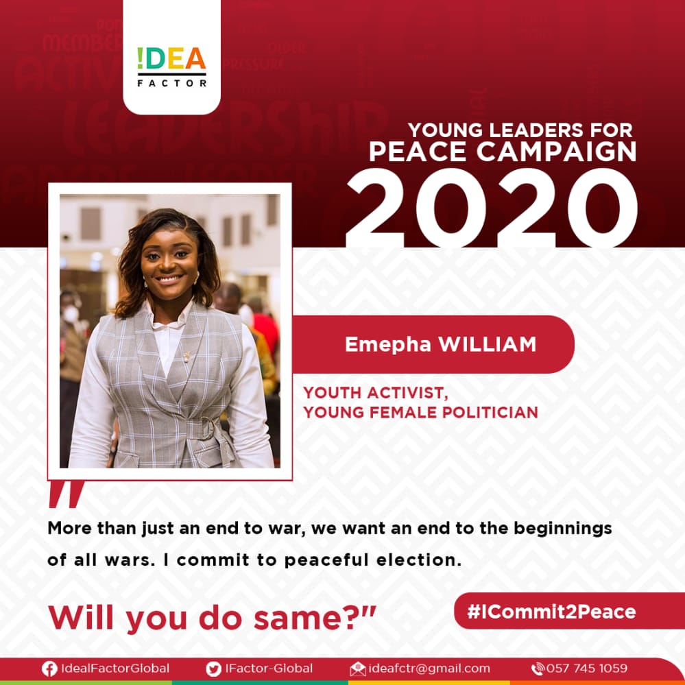 EmephaWilliam's tweet photo. We have only One Ghana. I commit to peaceful election ✌️
#ICommit2Peace https://t.co/Nv6ZgzINBq