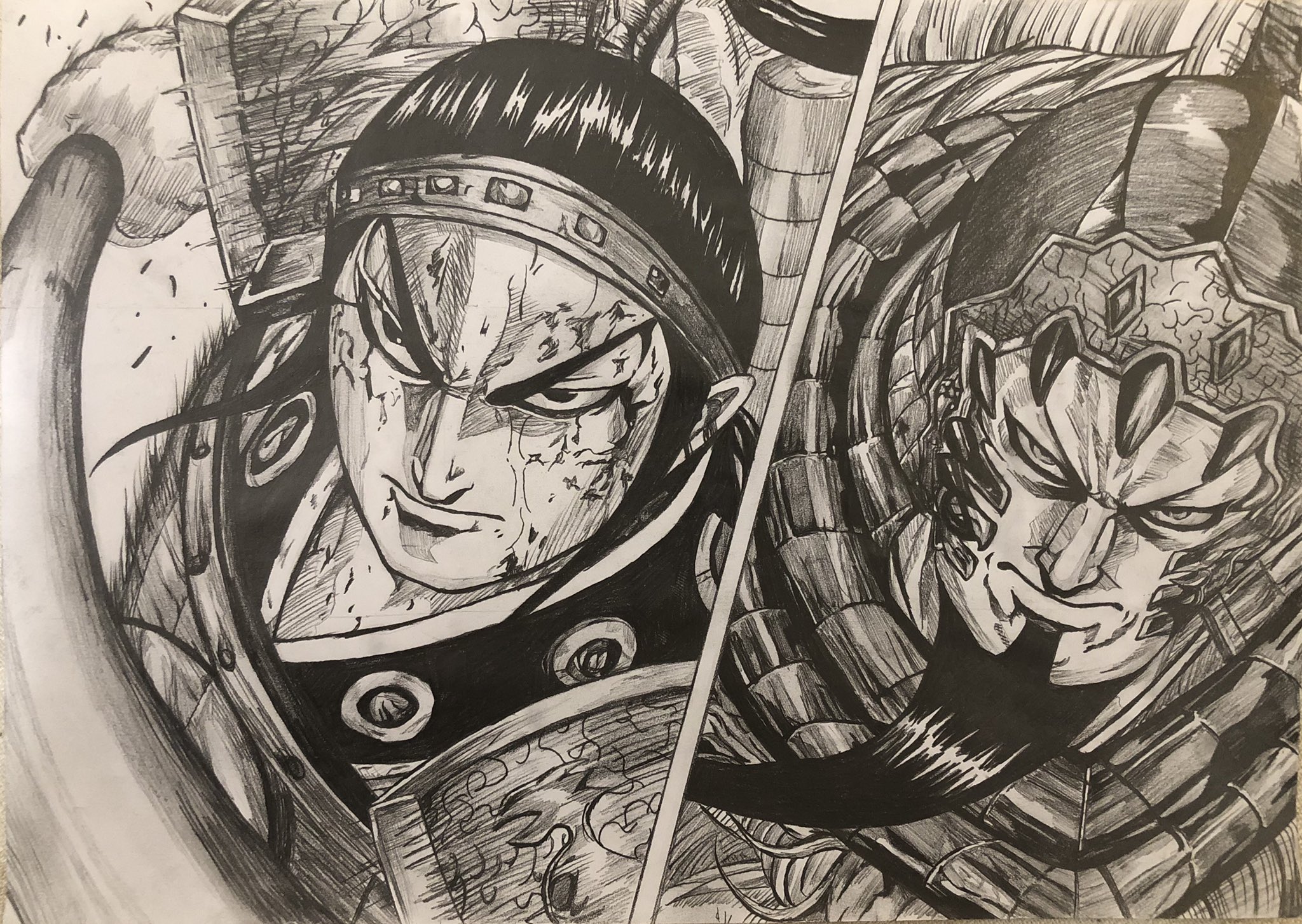 クマシロ 今日は王賁と暁雲の両方書いてもた 欲張りすぎたかも しんどかったけど Youtubeの再生回数2万はいけるやろさすがに いや さすがにいけるっしょ T Co Mur1yjcs1p キングダム 王賁 オウホン 暁雲 ギョウウン 絵 鄴攻め ぎょ