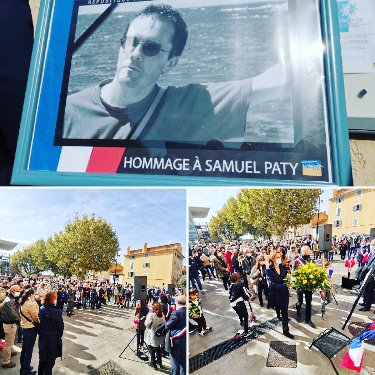 Ce matin la commune a rendu un émouvant hommage à Samuel Paty place du Général de Gaulle.