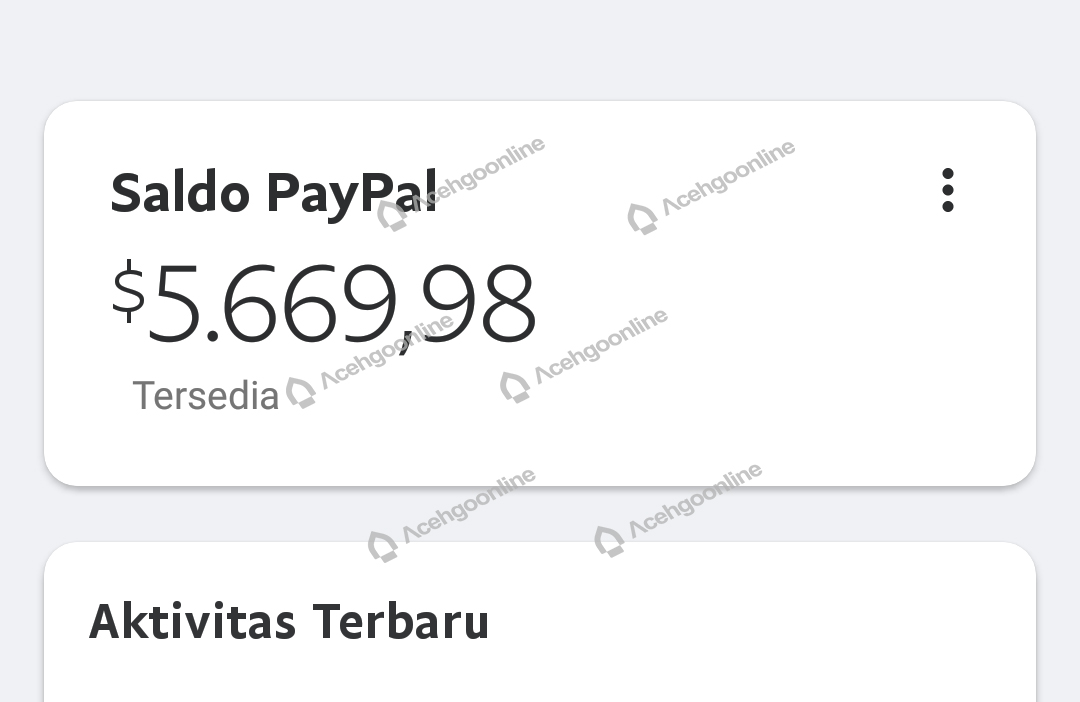 acehgoonline's tweet photo. Paypal balance masih tersedia, yuk bayar-bayar atau belanja apapun di website luar negeri yang menerima pembayaran Paypal. Rate normal dan fee terjangkau. langsung whatsapp saja, nomor wa ada di bio ya https://t.co/3ZyRdlhrMF