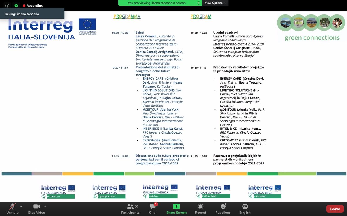 ENERGYweCARE's tweet photo. 📷 Postcards from the “Pianifichiamo insieme - Skupaj načrtujemo” workshop of today.

💡 #EnergyCare facilitated the online meeting, where a lot of innovative ideas for new @InterregITASLO  project proposals emerged. https://t.co/Q0I8GT6LYC