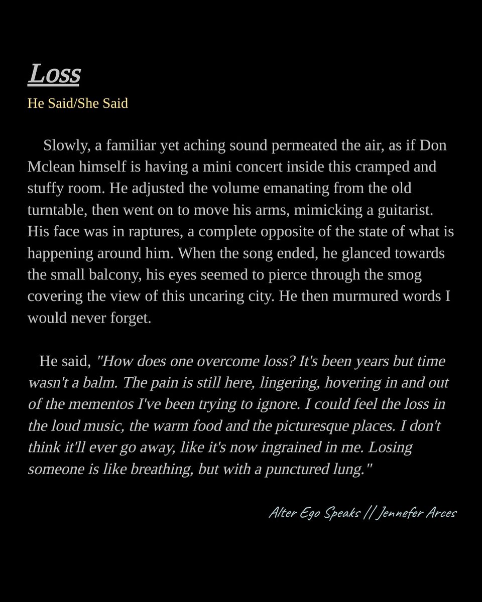 alterego_speaks's tweet image. No amount of time can diminish the grief of losing someone or something. But we learn to live with it.
#prose #prosewriting #storiestotell #storywriting #sadstories #lifestories #lovestories #fictionalstory #storytelling #conversation #deepconversations #lifequotes