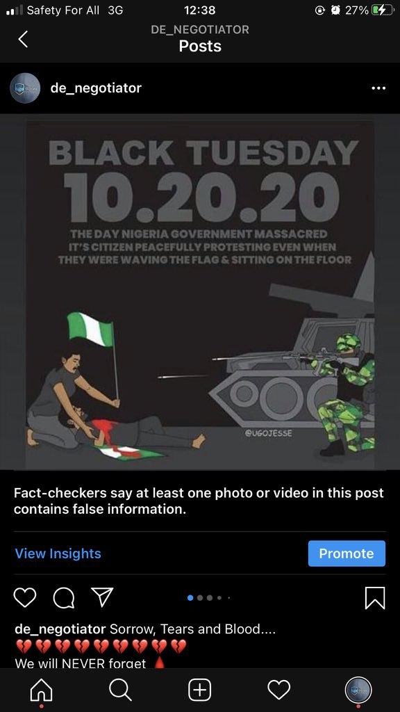 heisfamez's tweet photo. JUST IN: Mark Zuckerberg is flagging all End sars post on IG as false information!! #EndSARS  #LekkiMassacre

Retweet for Awareness!! https://t.co/u0K9XA8ddm
