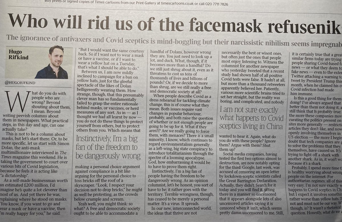 ClarkeMicah's tweet photo. @hugorifkind writes a nasty article in Johnsonโs Pravda, the newspaper formerly known as โThe Timesโ . https://t.co/69AKeDtdmf