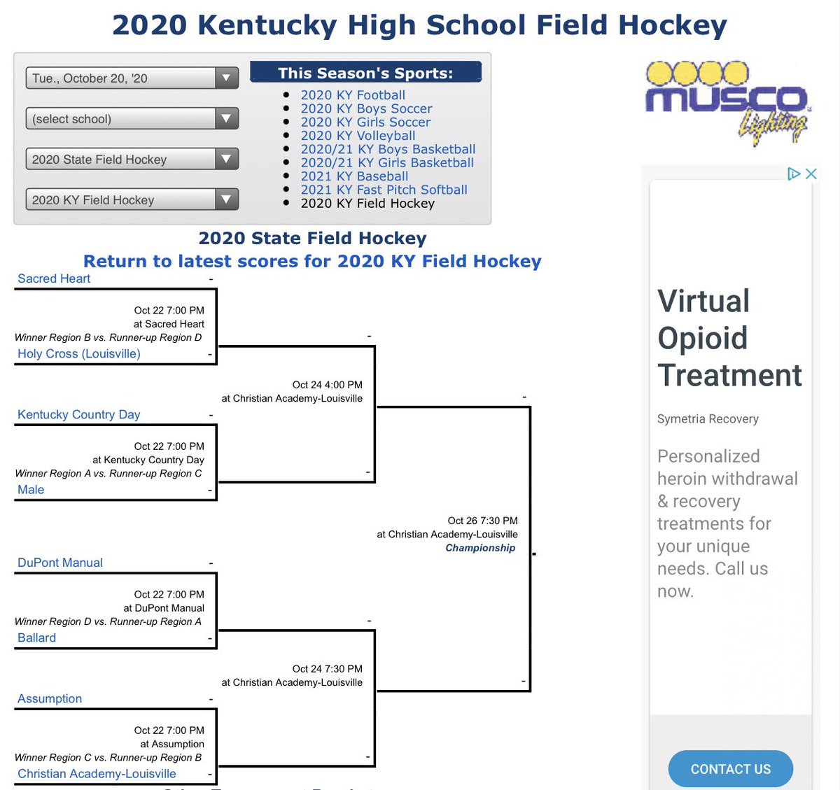 State field hockey bracket. <a href="/valkyriesfh/">Sacred Heart Field Hockey</a> will face Holy Cross on Thursday at Sacred Heart. Stay tuned for more details