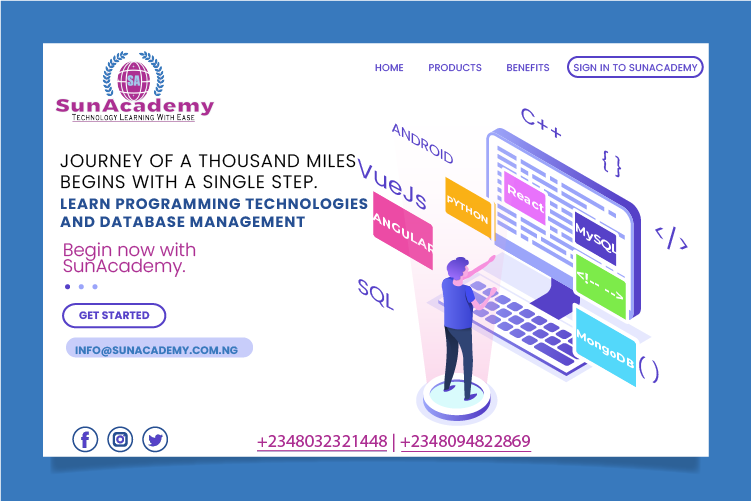 sunacademy1's tweet image. Journey of a thousand miles begins with a single step. Learn Programming technologies and Database management today.
Begin now with SunAcademy
#ProgrammingTechnologies
#Programmng
#Database
#Sunacademy
#Sundimension