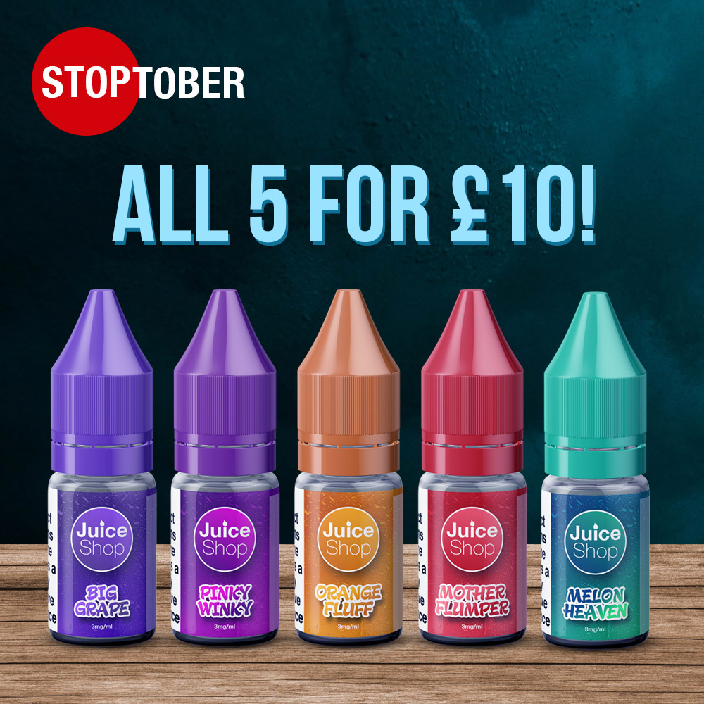 🎙️ Variety is the spice of life! Get all 5 of our amazing 'Sweet Toof' e-liquid flavours for only £10! My favourite is Melon Heaven 🍉

Get yours in store or online at juiceshop.co.uk

#vaping #vapeshop #vapenation #ukvapers #handcheck #eliquid #shortfill #stoptober #sale