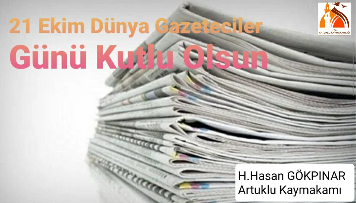 Artuklukymkm's tweet photo. Gece gündüz demeden tarafsız,doğru ve ilkeli habercilik anlayışıyla zor şartlar altında büyük bir özveri ile haber yapan başta ilimizin kıymetli gazetecileri olmak üzere tüm gazetecilerin 21 Ekim Dünya Gazeteciler Günü'nü kutlar,çalışmalarında başarılar dilerim. https://t.co/pj9rXZ2R3g