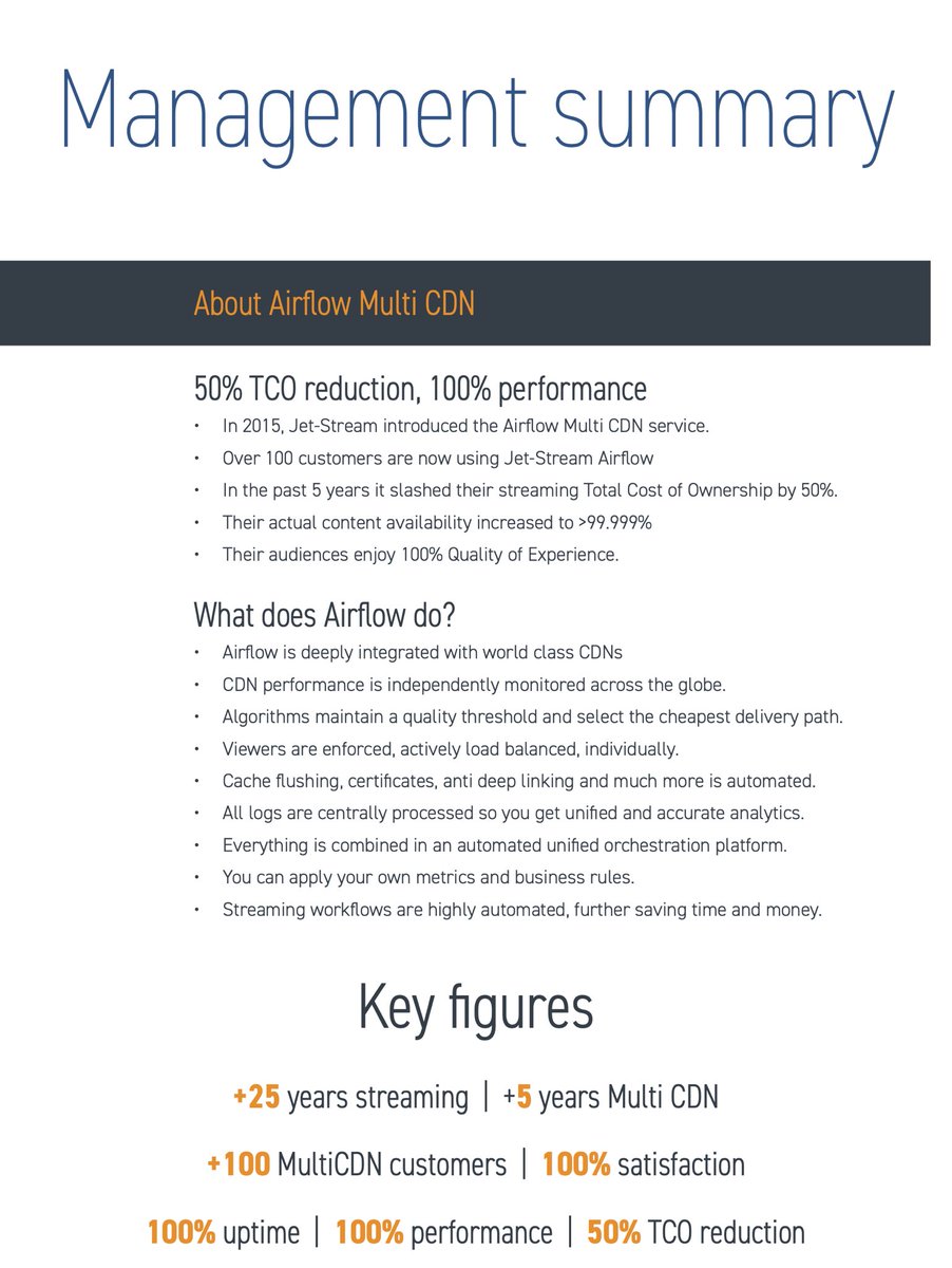 stefvanderziel's tweet image. Wow, five years after introducing our innovative Airflow Multi-CDN service, we slashed streaming TCO by 50% for over 100 customers.

Send me a message for our latest Multi CDN #whitepaper and a live demo of Jet-Stream Airflow.  

#MultiCDN #workflow #orchestration #streaming #CDN