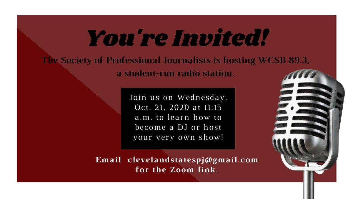 CSUSchoolofCOM's tweet photo. Have you ever wanted to host your own radio show? Interested in becoming a DJ? Join @CSU_SPJ today at 11:15 a.m. to learn more about CSU"s student-run radio station. #ConnectWithCom https://t.co/bdpYxfkQfX