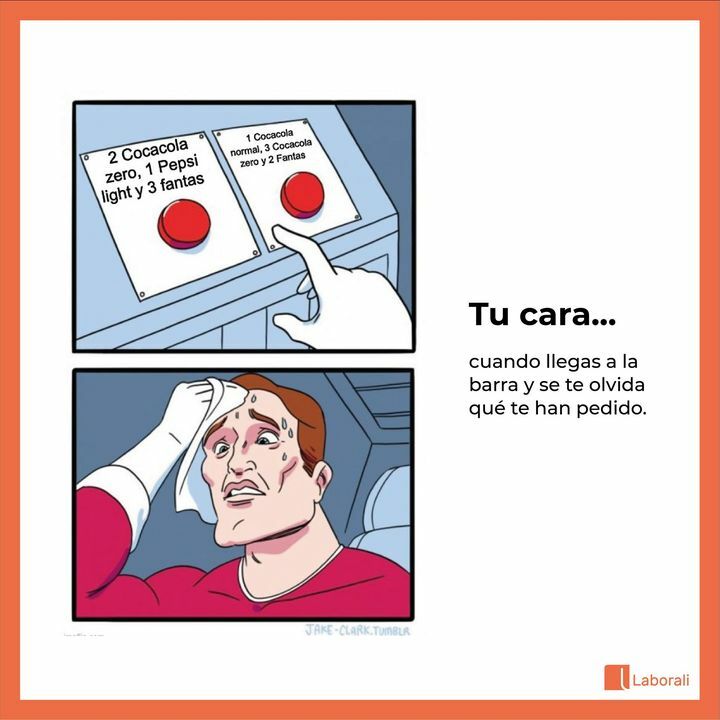 Cuando llegas a la barra y no recuerdas que te han pedido 😅