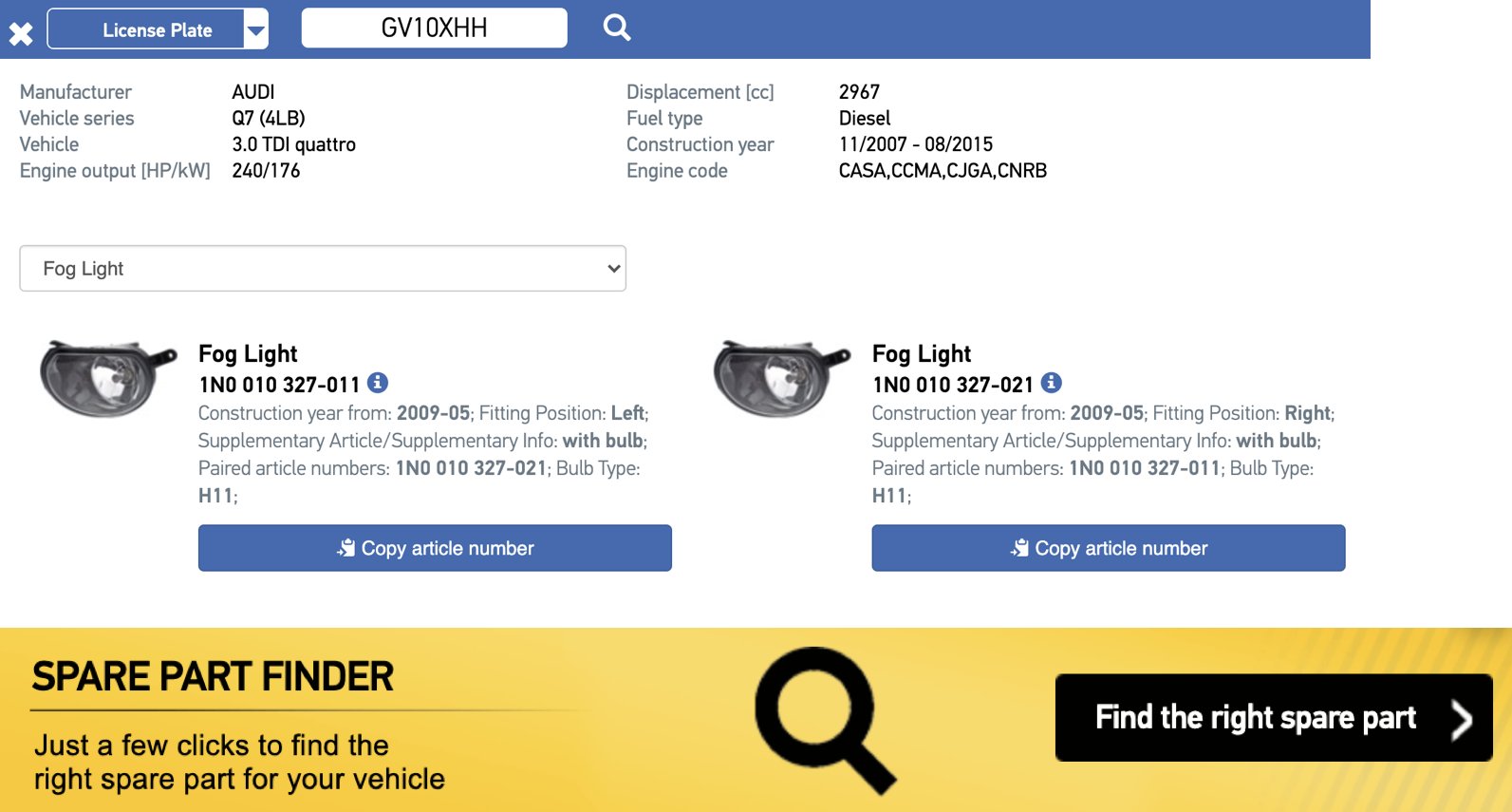 Plate online number finder