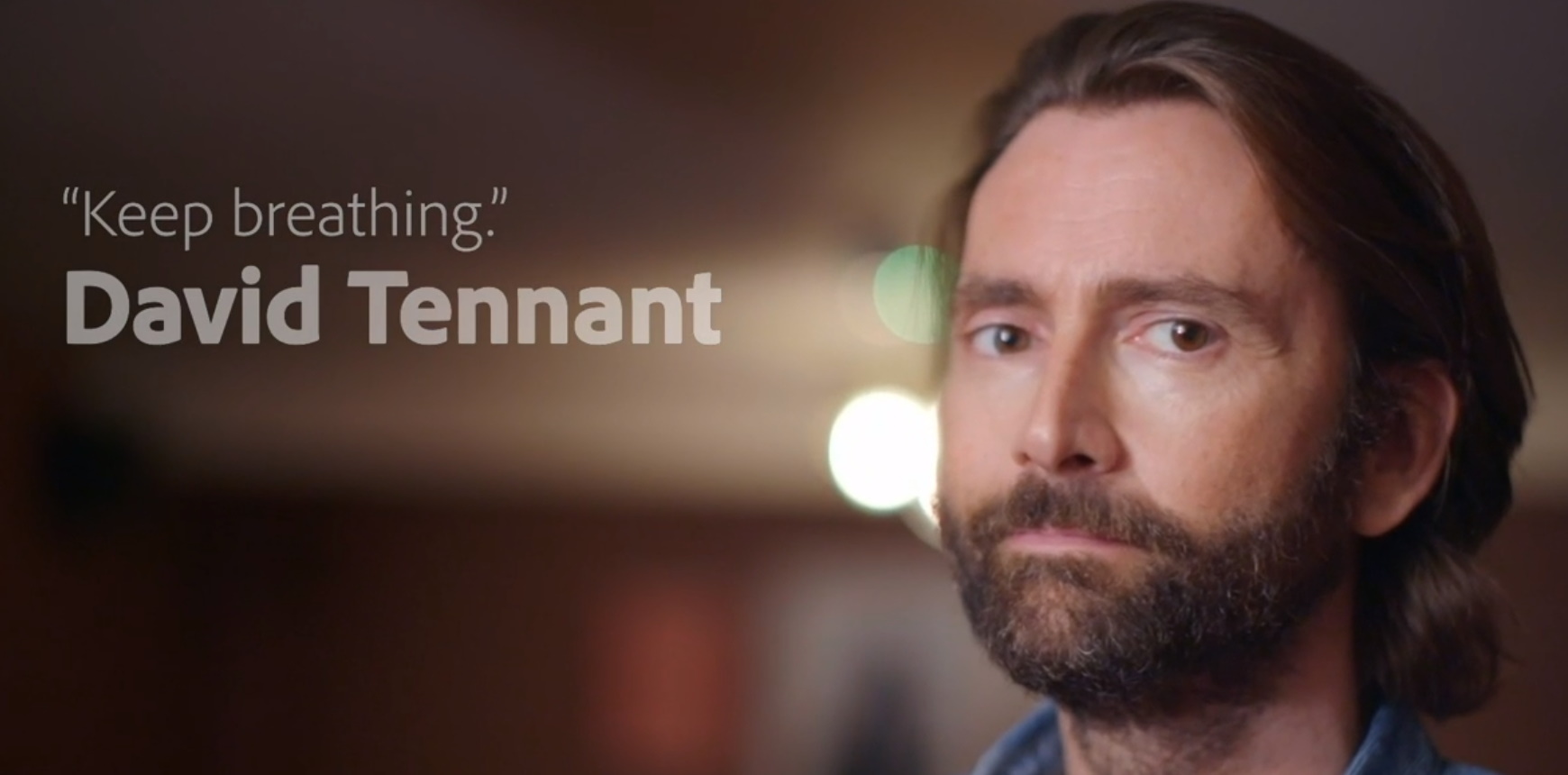 David Tennant from his recorded film at the Adobe MAX conference virtual event