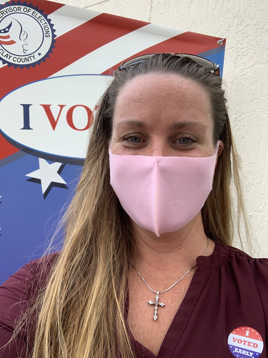 Dorothy30085908's tweet photo. I did my civic duty. It was a pleasure and a privilege to be able to vote for our President #DonaldTrump2020 and our next Congresswoman #katforcongress! https://t.co/LhOexUXbDs