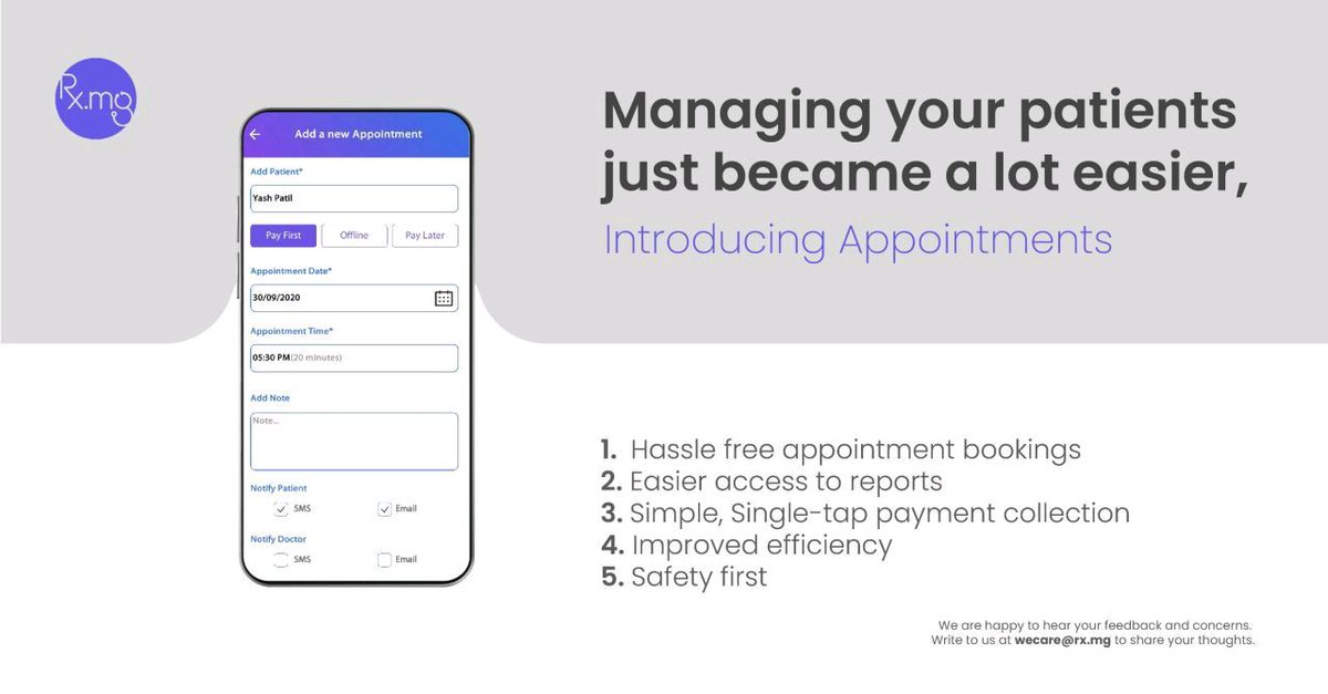 *#Product Update* : Our #Telemedicine ecosystem Rx.mg (by @WITSInteractive) now has payment gateway integrated via <a href="/Razorpay/">Razorpay</a>. 
Now the 4000+ #doctors on our platform can accept payments online for their consultation. #HealthTech
Details: rx.mg/20Oct