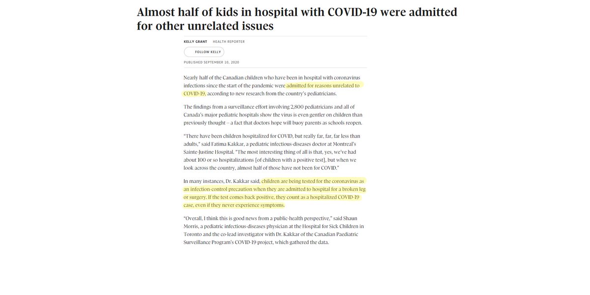 And we know that dying or being hospitalized 'because of' or simply 'with' covid-19 is an important distinction.