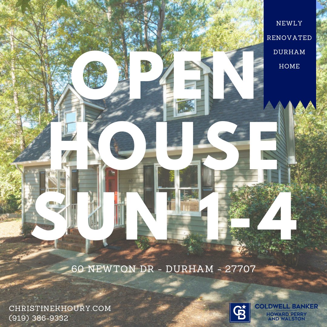 SmartMoveTeam2's tweet image. 🚨#OpenHouse Alert! 

Don&apos;t miss your chance to check out this incredible and affordable #Durham home.  Just renovated and ready for you to move in!

Sun 10/25  1-4pm 

Reach out today for more info (919) 386-9332 or visit Christinekhoury.com #TCKT #REATLOR
