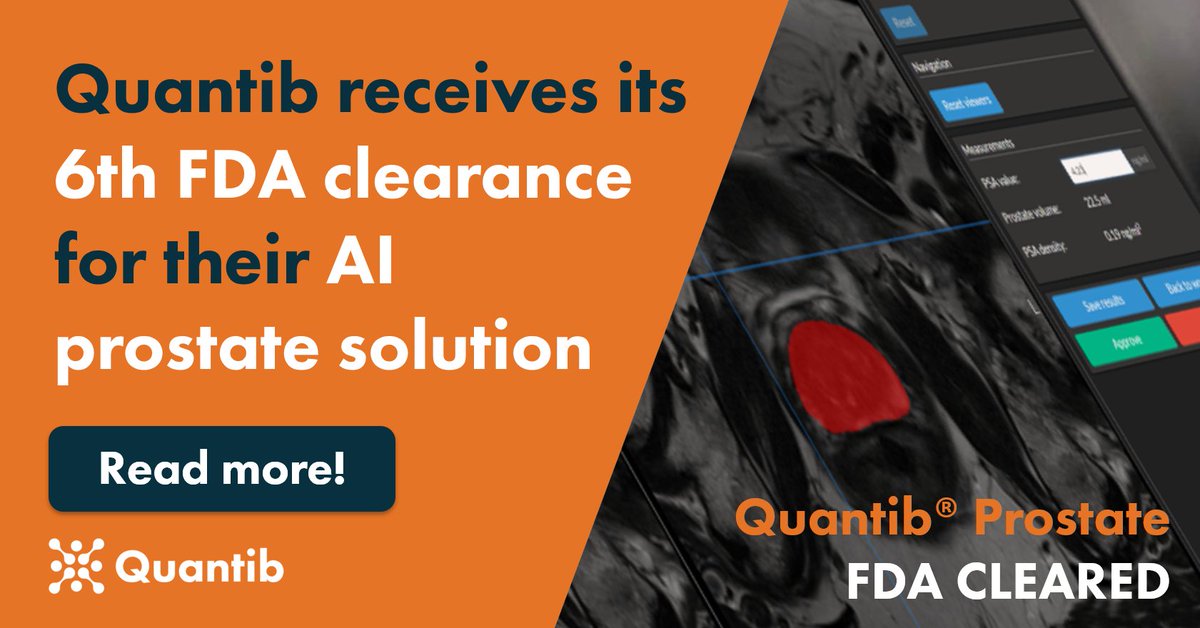 We are thrilled, proud, happy, over the moon to announce our 6th #FDAclearance for our #AI #prostate solution! Curious to read more about our newest #AIradiology solution ready to help US #radiologists with their #prostateMRI reporting? Check our website!
hubs.ly/H0yhRGk0