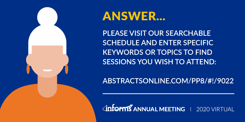 sarah_informs's tweet photo. #INFORMS2020 QUESTION OF THE DAY! ⁉️📢If you have any questions, please visit my page https://t.co/MOpKXKqijU https://t.co/YBpWnJSo17