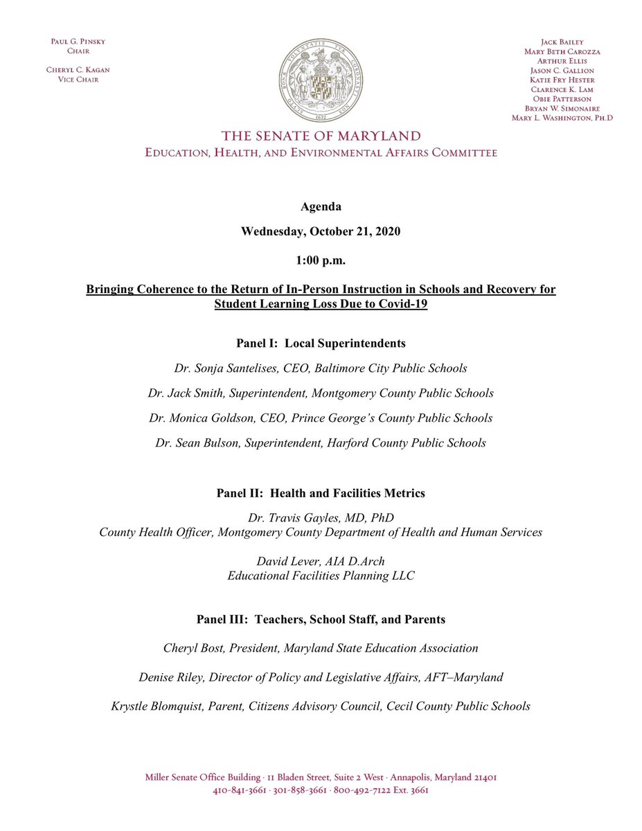 <a href="/tvtooten/">TIM TOOTEN SR</a> <a href="/BaltCitySchools/">Baltimore City Public Schools</a> <a href="/MdPublicSchools/">Maryland State Department of Education</a> We'll be discussing this issue in the Senate Education, Health &amp; Env Affairs Committee today at 1pm. Watch here! youtu.be/wTEiPJZqhnw