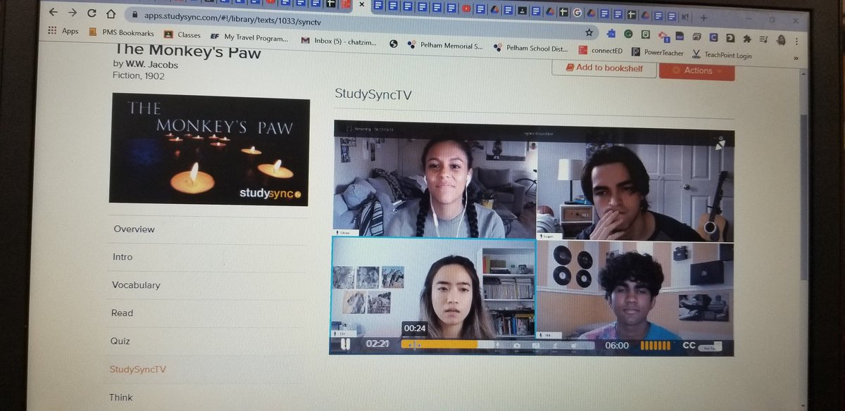 Thanks for the #tip @studysync ! I love that this was so easy to add to my lesson today! @zoom_us style book talks will help #model how to do them remotely! Not all @PMSPelham are remote but it is great practice for all! #PelhamProud #connect2psd #remotelearning https://t.co/VEGYnGw2g8