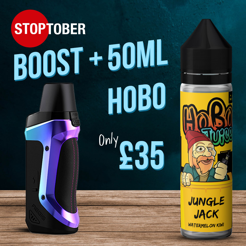 🎙️Enjoy one of the best pod kits on the market PLUS a free 50ml Hobo Juice for only £35 during our Stoptober promotions. Ends soon.

🛒 Get yours in store or online at juiceshop.co.uk

#vaping #vapeshop #vapenation #ukvapers #handcheck #eliquid #shortfill #stoptober #sale